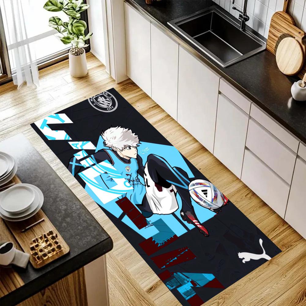 Manchester City Kitchen Floor Mat Long Strip Mat Antislip Machine Washable Suitable For Bathrooms Laundries Home Decoration Carpets