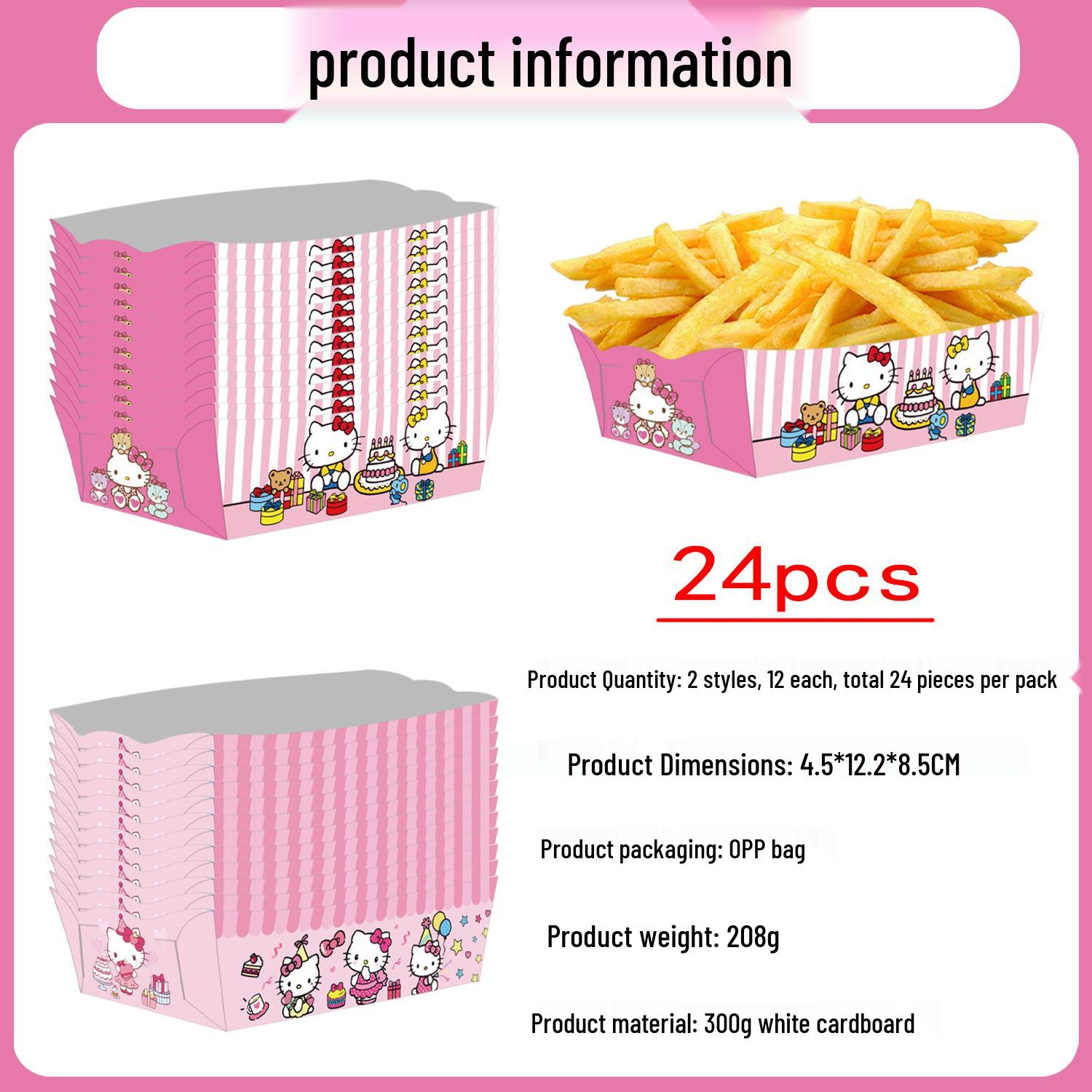 In-stock Hello Kitty French Fry & Snack Box for Birthday Parties