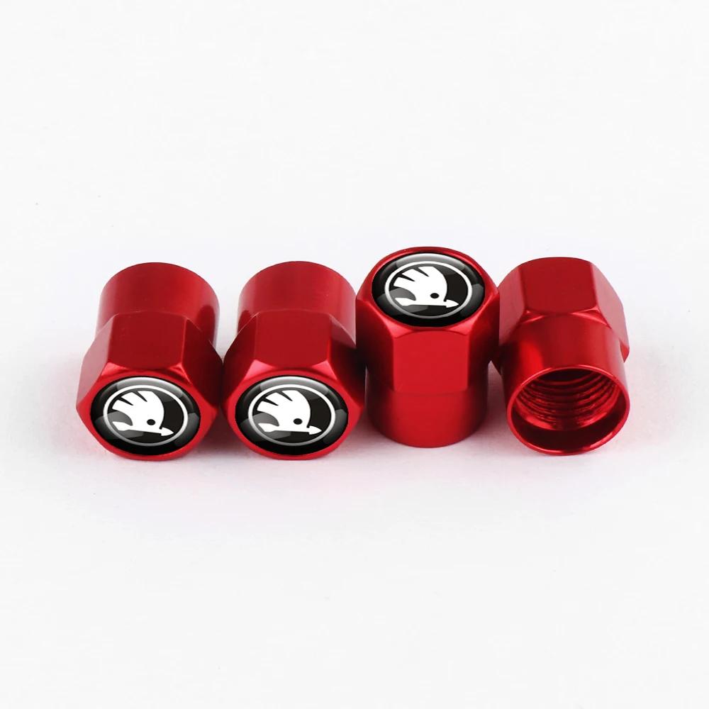 

2025 Hot 4pcs Car Styling Aluminum Emblem Wheel Tire Valve Stem Air Caps For Skoda Octavia Fabia Rapid Yeti Superb Octavia A5 A7
