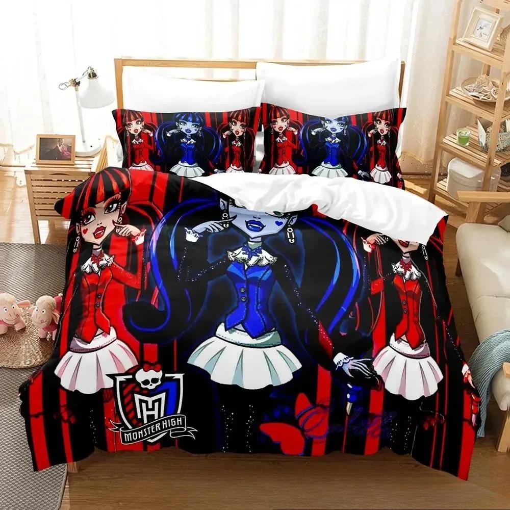 

3D Друк Персоналіті Монстр Мультяшний Високий Комплект Постільної Білизни Хлопчики Дівчатка Полуторний Двоспальний Королівський Розмір Підковдра Наволочка Ліжко хлопчики Дорослий 180x210cm 3pcs