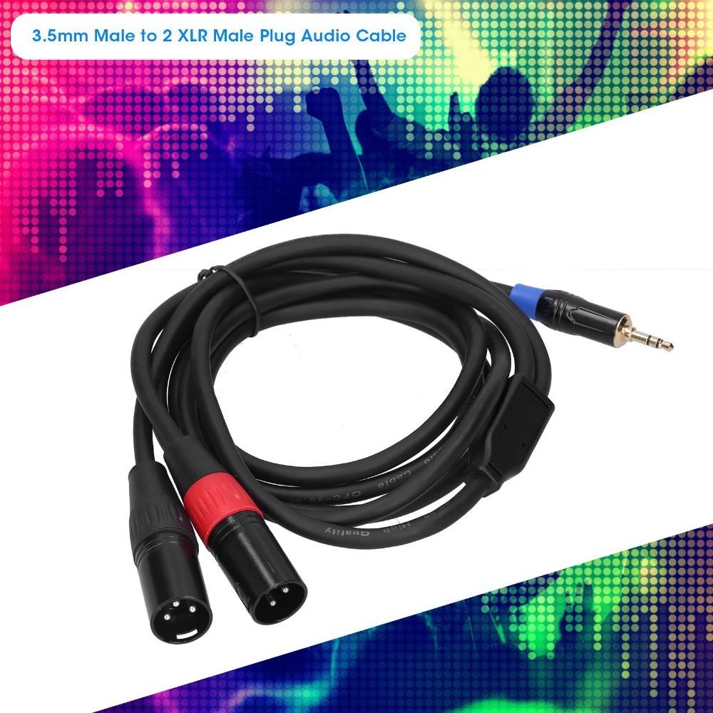 3pin XLR Male 3.5mm Male To Dual 2 XLR Male Plug Male To Dual XLR Connector  Audio Equipment