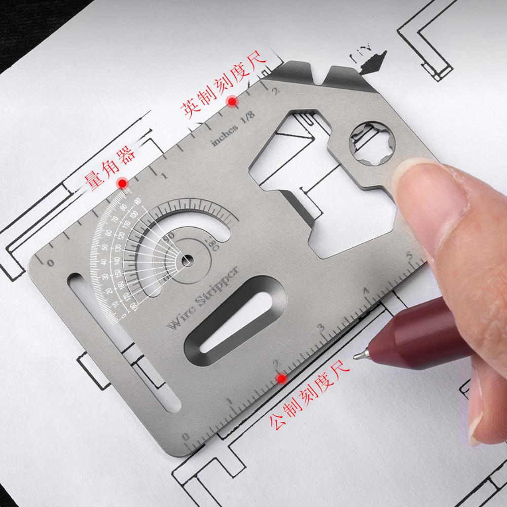 Pocket Small Tool Titanium Multi-Tool Card Bottle Opener Wrench Keychain Accessories Outdoor EDC Tool 4