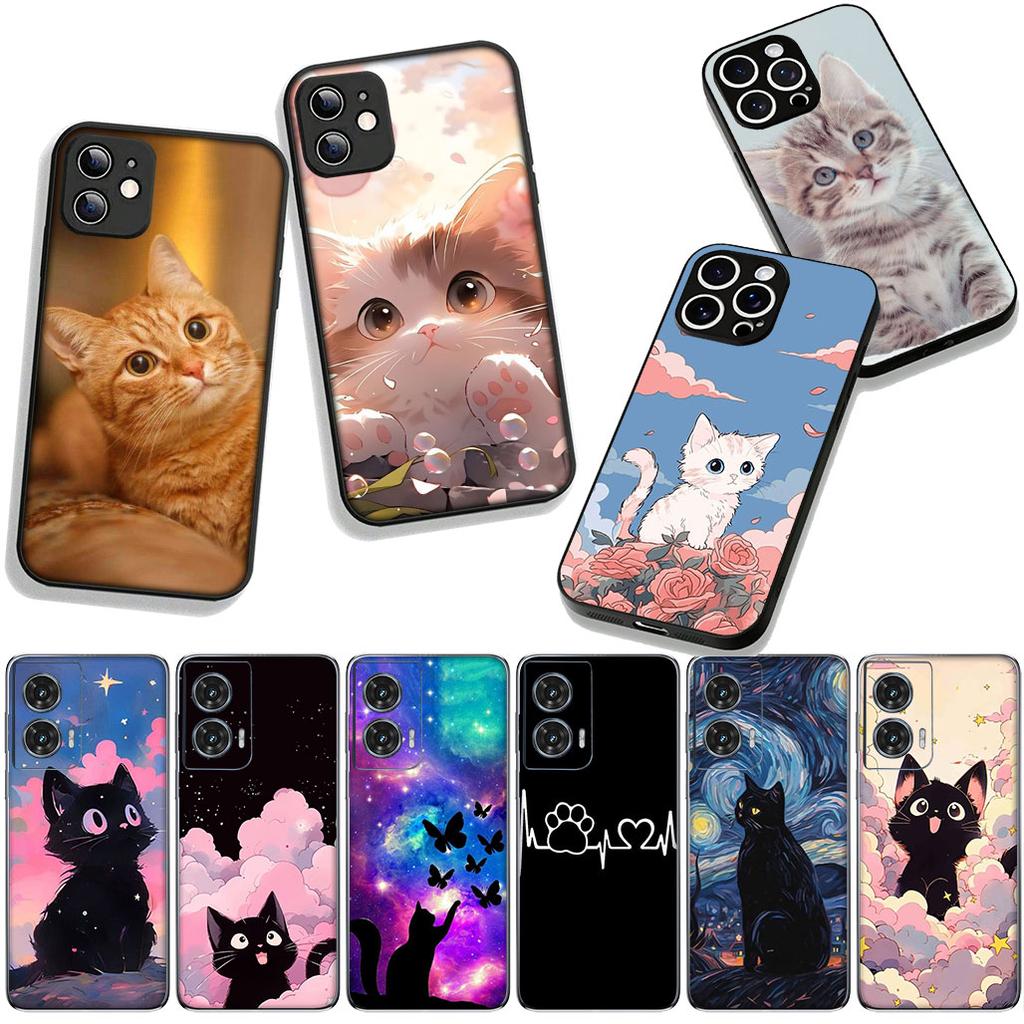 For Motorola Moto Edge 70 60 Fusion 40 NEO 20 Pro G Stylus G56 G96 G71 G73 G52 G41 G42 G50 G51 Case Kitten Cat Meow Wallpaper