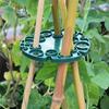 2pcs, Bamboo Tray For Gardens, Plastic-coated Steel Pipe Fixed Bracket For Plant Fixation, Green Bamboo Round Disc Flower Suppor