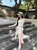 Elegant Imported Acetate Spliced Tulle Maxi Camisole Dress - Slim Fit Goddess Seaside Vacation Fishtail Design