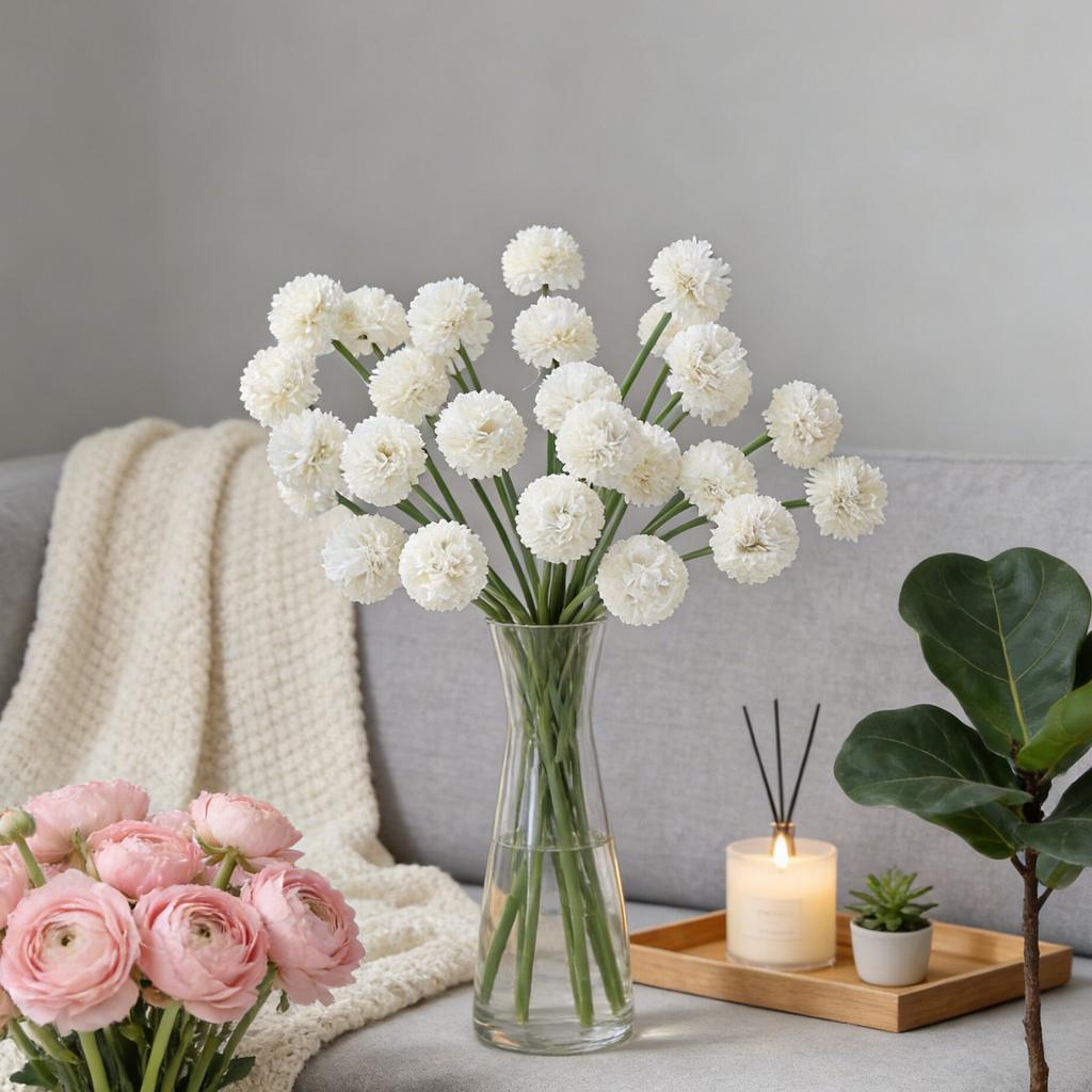 Artificial Flowers Silks Mini Ball Chrysanthemum Home Room Table Wedding Bridal Bouquets Decora Festival Outdoor Yard DIY Gifts
