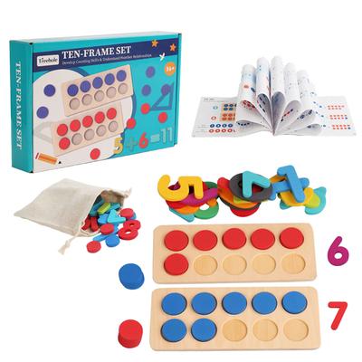 Montessori Toy Ten-grid Digital Cognitive Count Children Maths Logic Training Early Education Teaching Aids Math Game For Kids