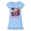 M1250 Kids Girls Kpop Rumi Zoey Mira Print Short Sleeves Ruffle Dress