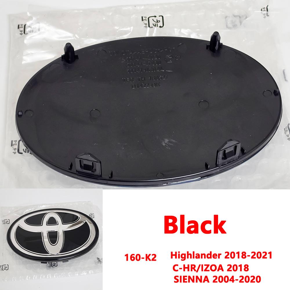 VJN4 For Toyota RAV4 Corolla Camry Land Cruiser Sienna C-HR AVALON Front Grille Hood Badge Replacement Dark Blue Hybrid Logo