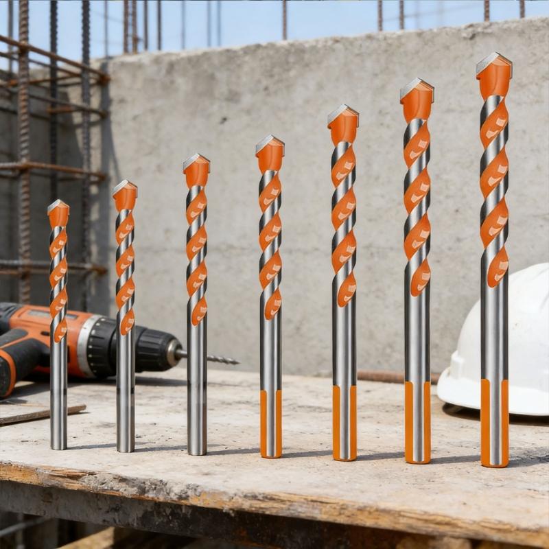 Concrete Drill Bit Four-Edge Serrated Drill Bits 1/4 Shank High Hardness Steel Metal Drill For Brick