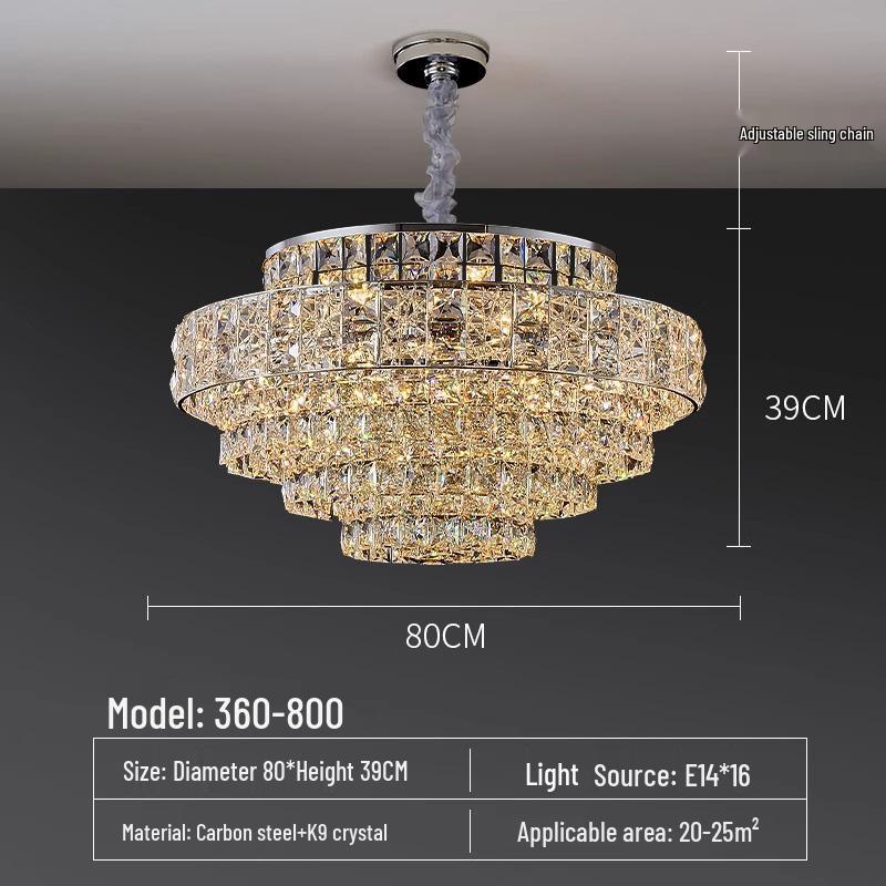 2025 Romantic Crystal Petal Chandelier - Cream Style, Warm Luxury for Living Room/Bedroom