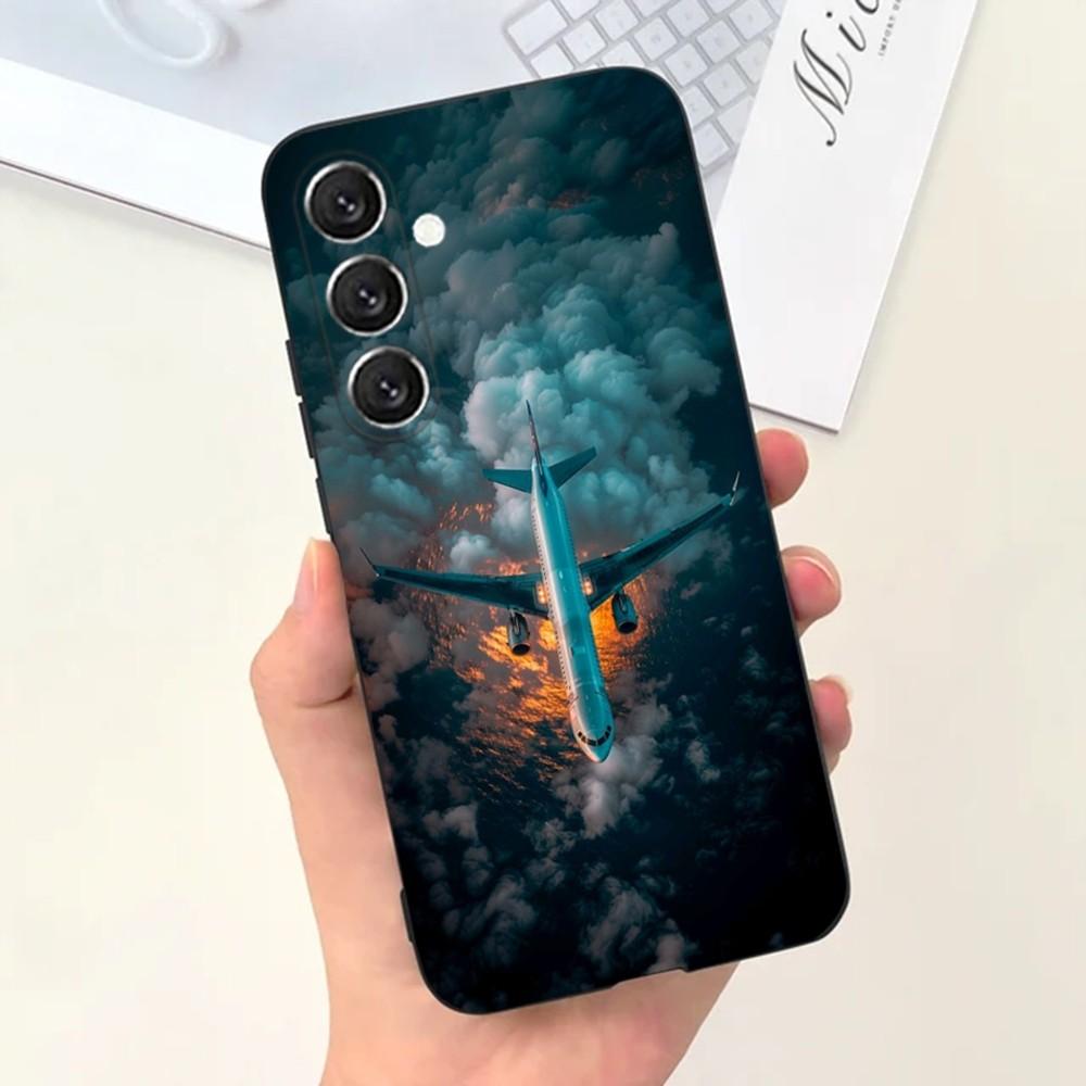 Flugzeug Flugzeug Handyhülle Handyhülle Für Samsung S25,S24,S21,S22,S23,S30,Ultra,S20,Plus,Fe,Lite,Note,10,9,5G Schwarze Hülle