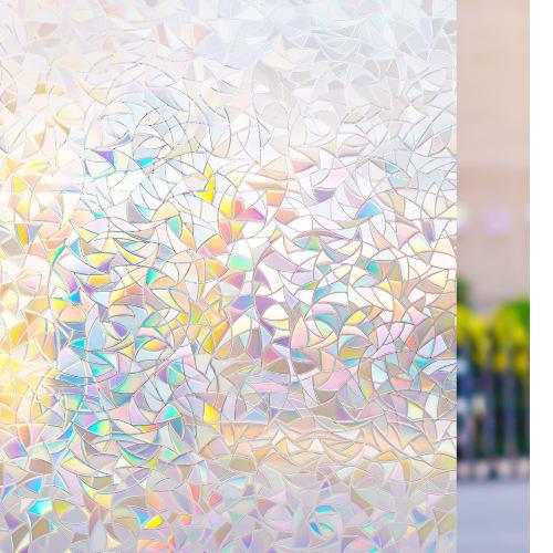 Rabbitgoo Window Film, Privacy Sheet, Stained Glass Window Film, Water-Repellent, UV Protection, Shatterproof, Window Film, Privacy Screen (Distant Fi