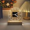 Simple and Fashionable Acrylic Transparent Clock LED Luminous Night Lamp Clock Desktop Ins Style Ornaments Silent Home Use