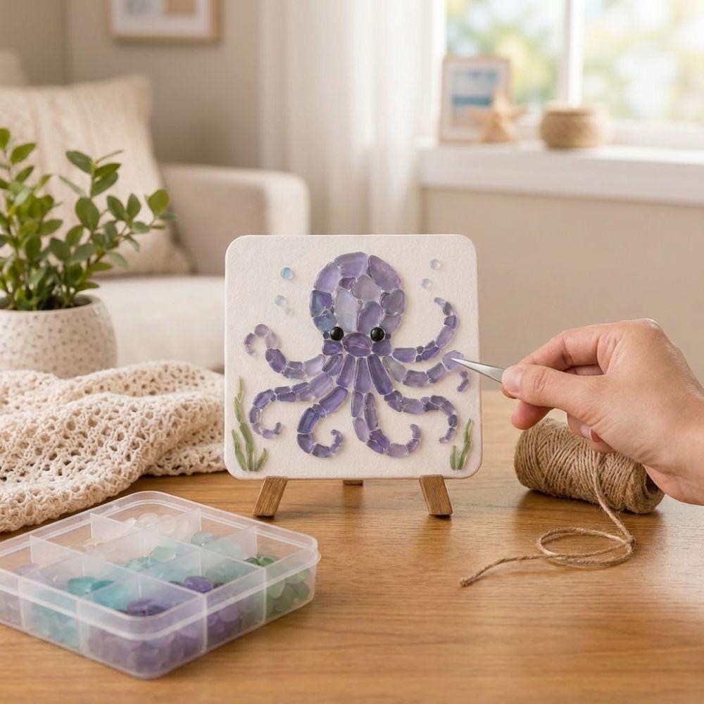 Ocean Inspired Ocean DIY Sea Glass Art Kit Home DIY Crafting Kit Adult Beginner