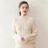 Women's Autumn Winter Cashmere Cable Knit Half Turtleneck Sweater - Solid Color, Slimming, Long Sleeve, Soft