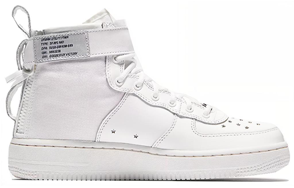 Nike Sf Air Force 1 Mid Qs 'Triple White' Gs AR0690-100