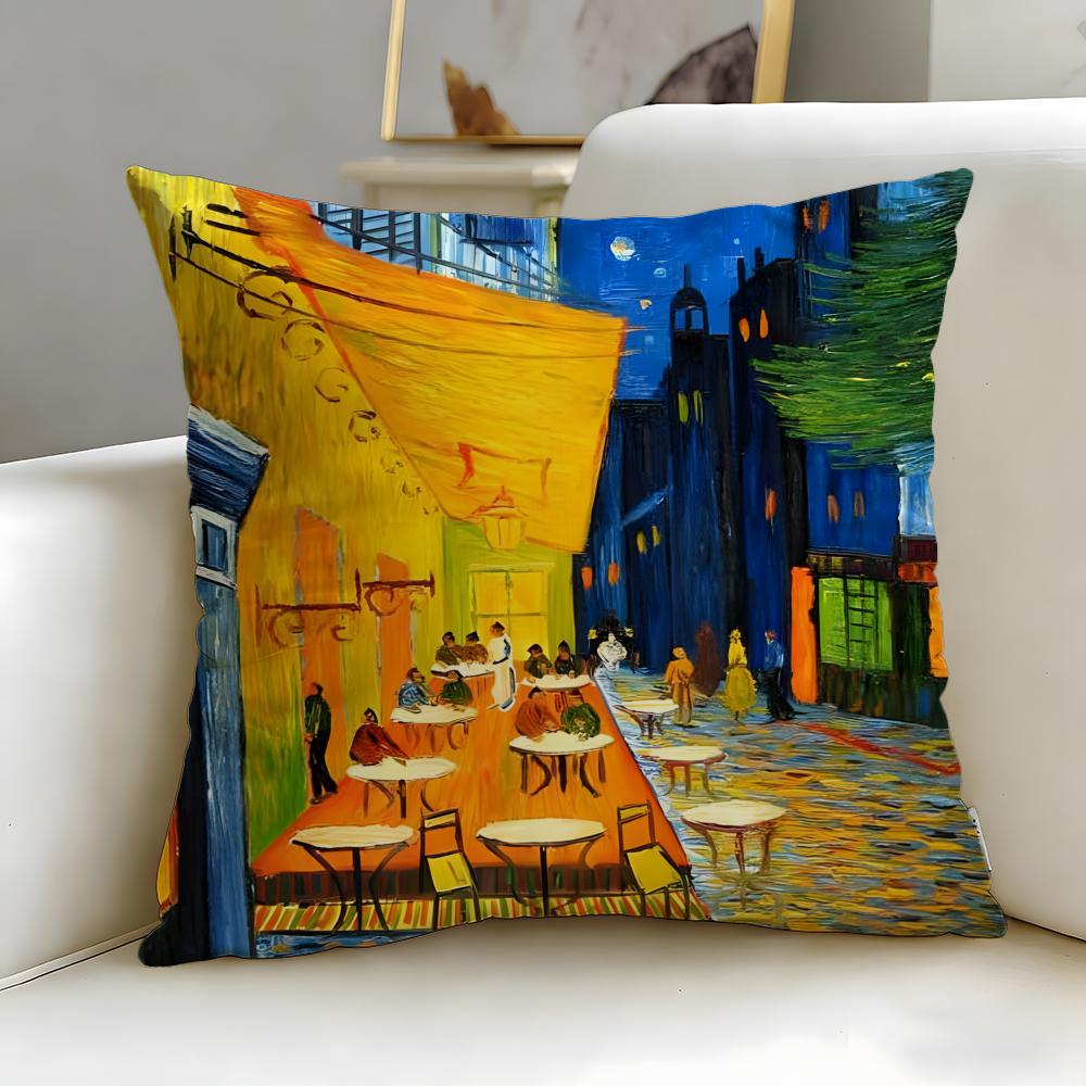 כיסוי כרית קלאסי של האמן וינסנט ואן גוך – רך וקל לכביסה – רב-שימושי לספה, למיטה, לנסיעות ולמשרד