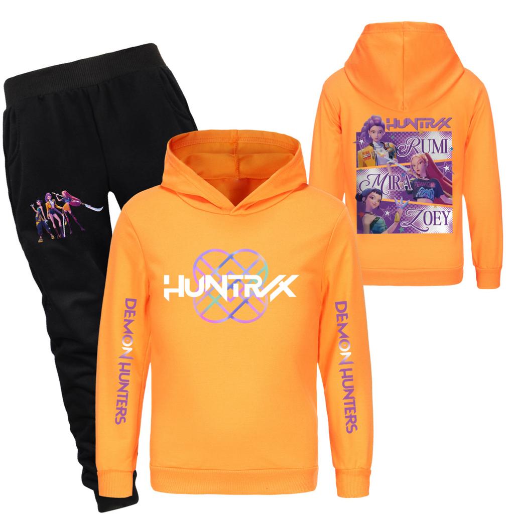 Children's Hooded Top And Pants Two-piece Tracksuit Set Long-sleeved Printed Sweatshirt Set