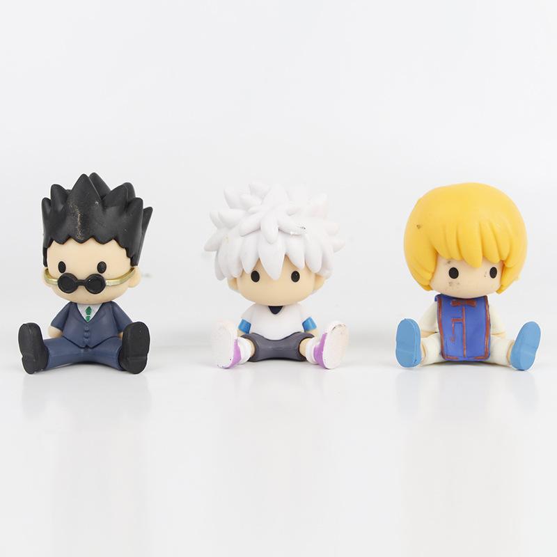 New 6Pcs Sitting Position 3Rd Generation Full-Time Hunter Figure Model Jackie Killua Kurapika Sisoyer Toy Ornaments Boy Gift