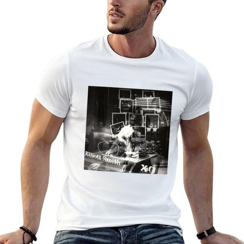 Elliott Smith Xo T-Shirt T-Shirt Für Unisex T-Shirts Für Unisex Grafik-T-Shirts Schwarzes Baumwoll-T-Shirt Einfach Für Unisex Paket T-Shirt