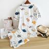 New 100% Cotton Short-sleeved Shorts Ladies Pajamas Set Cute Cartoon Pajamas Japanese Simple Short Pajamas Women Sleepwear