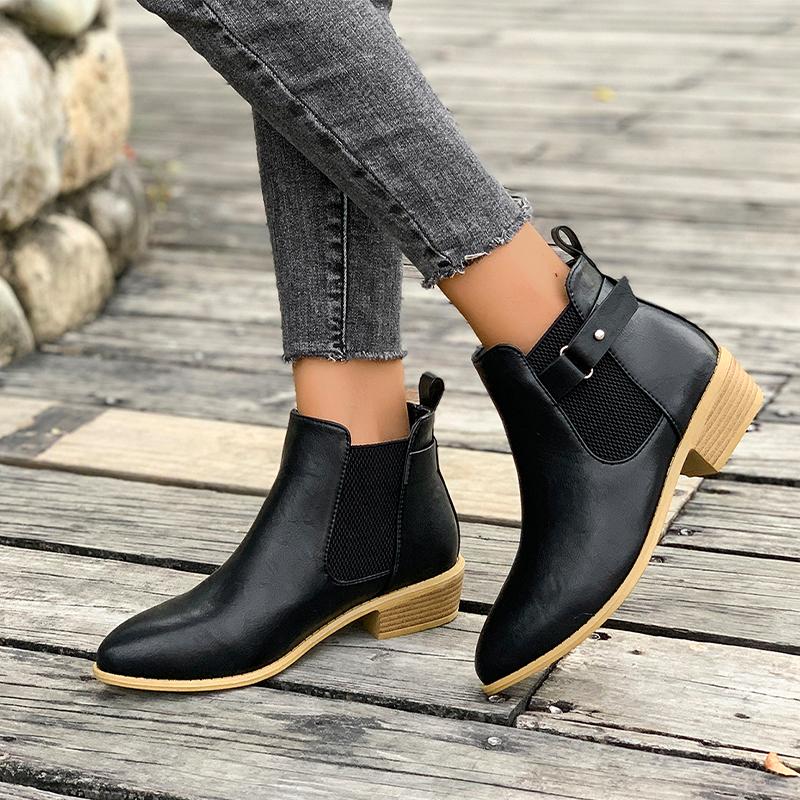fashion Women Ankle Chelsea Boots Flats Shoes 2024 Winter Designer New Fashion Party Shoes Sexy Walking Dress Trend Chaussures Femme