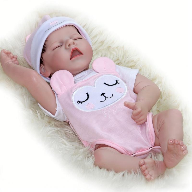 18 Inch/46cm Reborn Baby Doll Soft Silicone Vinyl Realistic Newborn Toy Gift for Kids