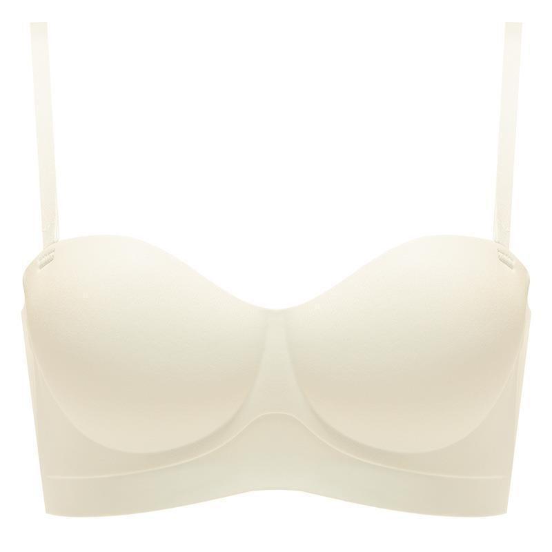 Strapless Underwear Women's Non-slip Half Cup Small Breasts Gather and Adjust the Bra To Show Large Anti-sagging Seamless Underwear Bra