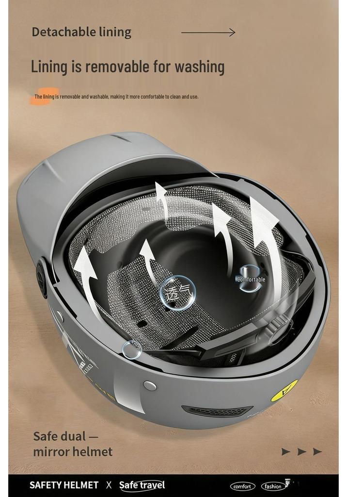 Unisex All-Season Electric Scooter & Motorcycle Helmet with Summer Sun Protection