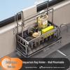 Sink Organizer Rack: Dishcloth Drain, Faucet Storage, Dishwashing Detergent & Steel Wool Holder