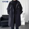 Men's Spliced Business Casual Mid-length Trench Parka