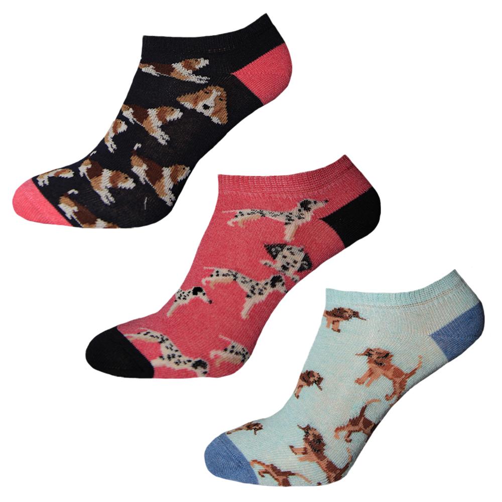 Simply Essentials Womens/Ladies Dogs Trainer Socks (Pack Of 3)