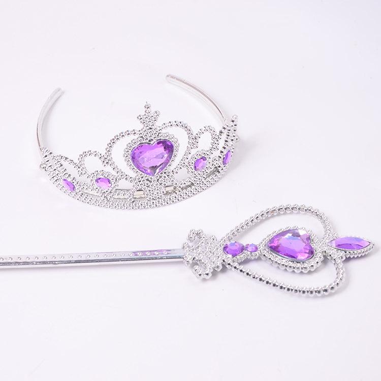 Children's Two-Piece Set: Princess Crown and Magic Wand - Frozen Inspired, Fairy Tale Friends Theme
