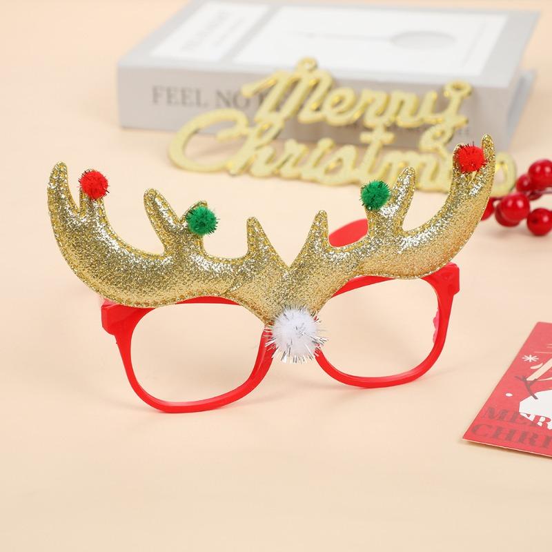 New Year Party Glasses Christmas Antler Eyewear Festive Po Props for Kids Adults Holiday Decor Navidad Gifts Supplies