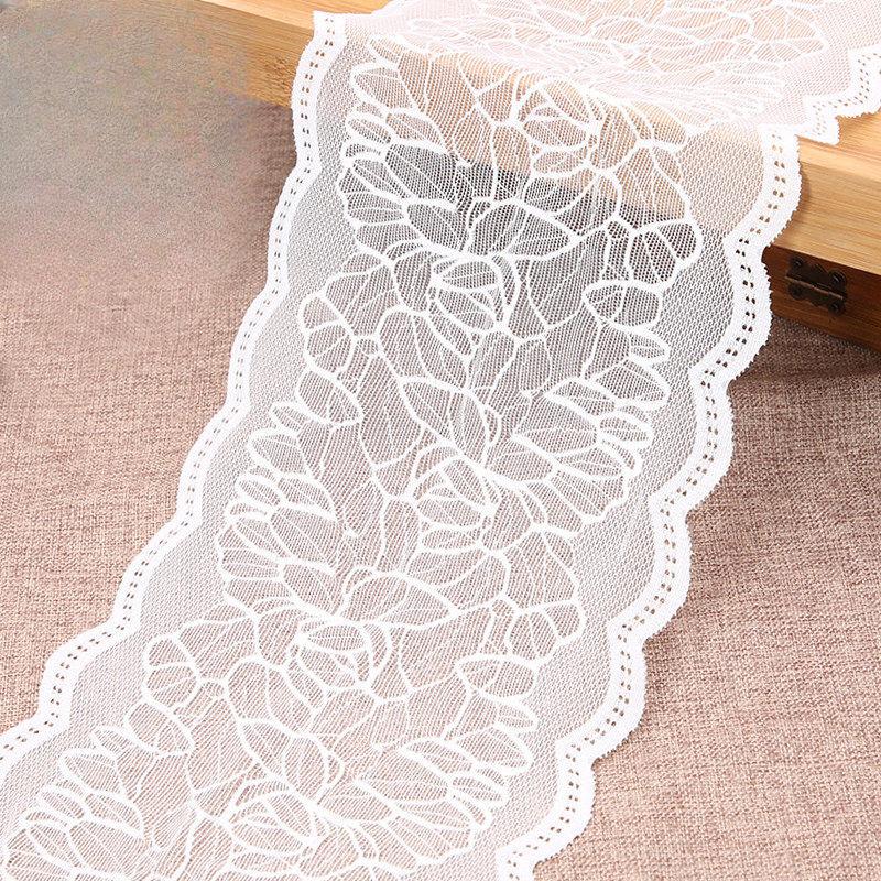 Black White Lace Edge Accessories Wide Elastic Hollow Mesh Fabric Handmade Diy Clothes Sofa Decorative Lace