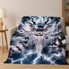 Magic Dragon Mythology Art Chinese Loong Cartoon Flannel Blanket,Cozy Soft Throw Blanket for Home Bedroom Bed Sofa Cover Kid