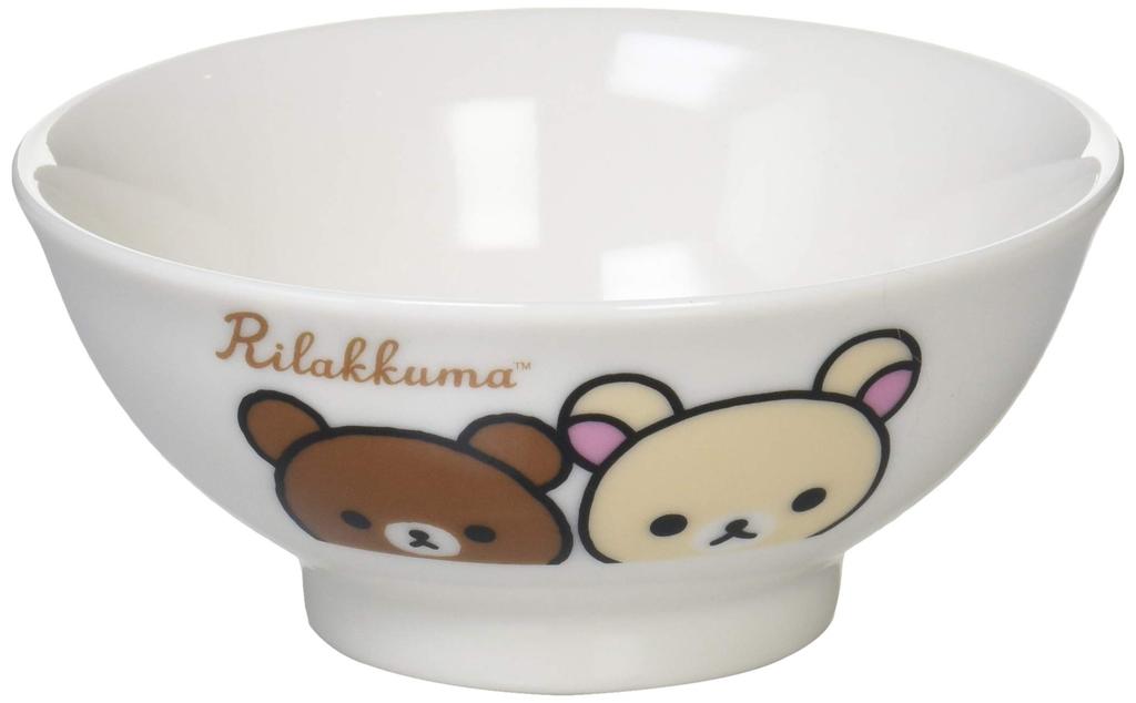 Happy Life Rice 362101 "Rilakkuma" Bowl, 10.5cm Diameter, Children's Tableware, White,