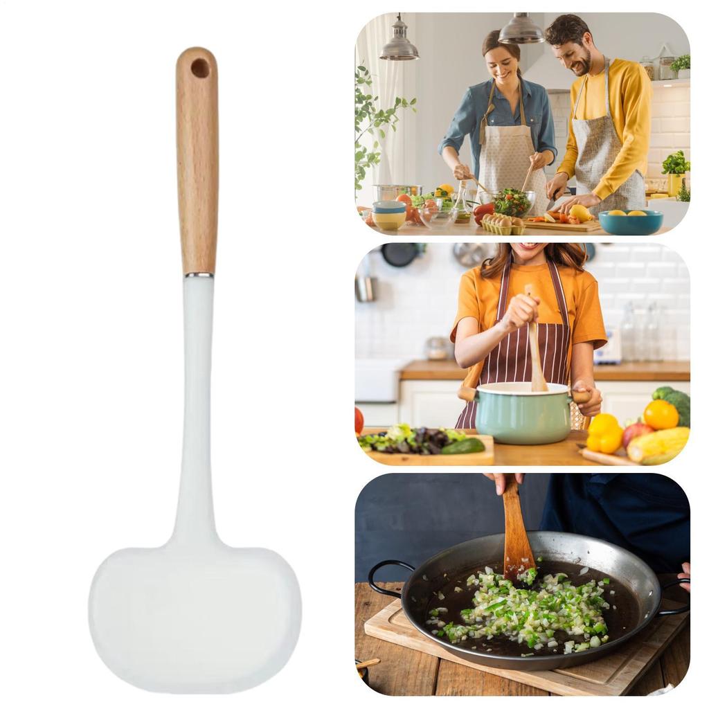 Silicone Spatula Turner Kitchen Spatula Cooking Tools Long Handle Flipper Kitchen Utensils for Egg Pancake Fish BBQ Meat Burger