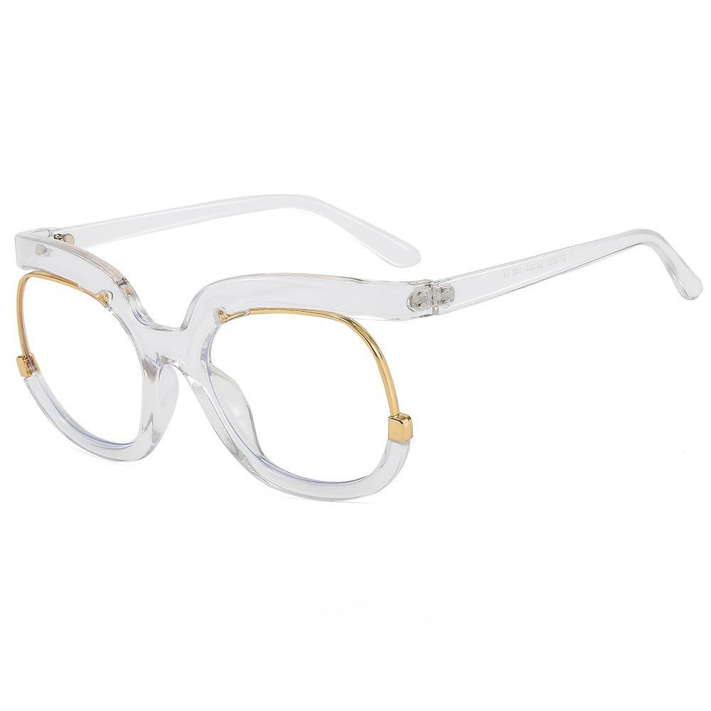 Women Oversized Reading Glasses Men Anti Blue Light Hyperopia Glasses Fashion Unique Round Frames Decorative Eyeglasses Diopter