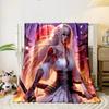 Samurai Woman Under Red Moon Print Blanket Soft and Cozy Perfect for the Living Room Bed Sofa or a Nap,gift