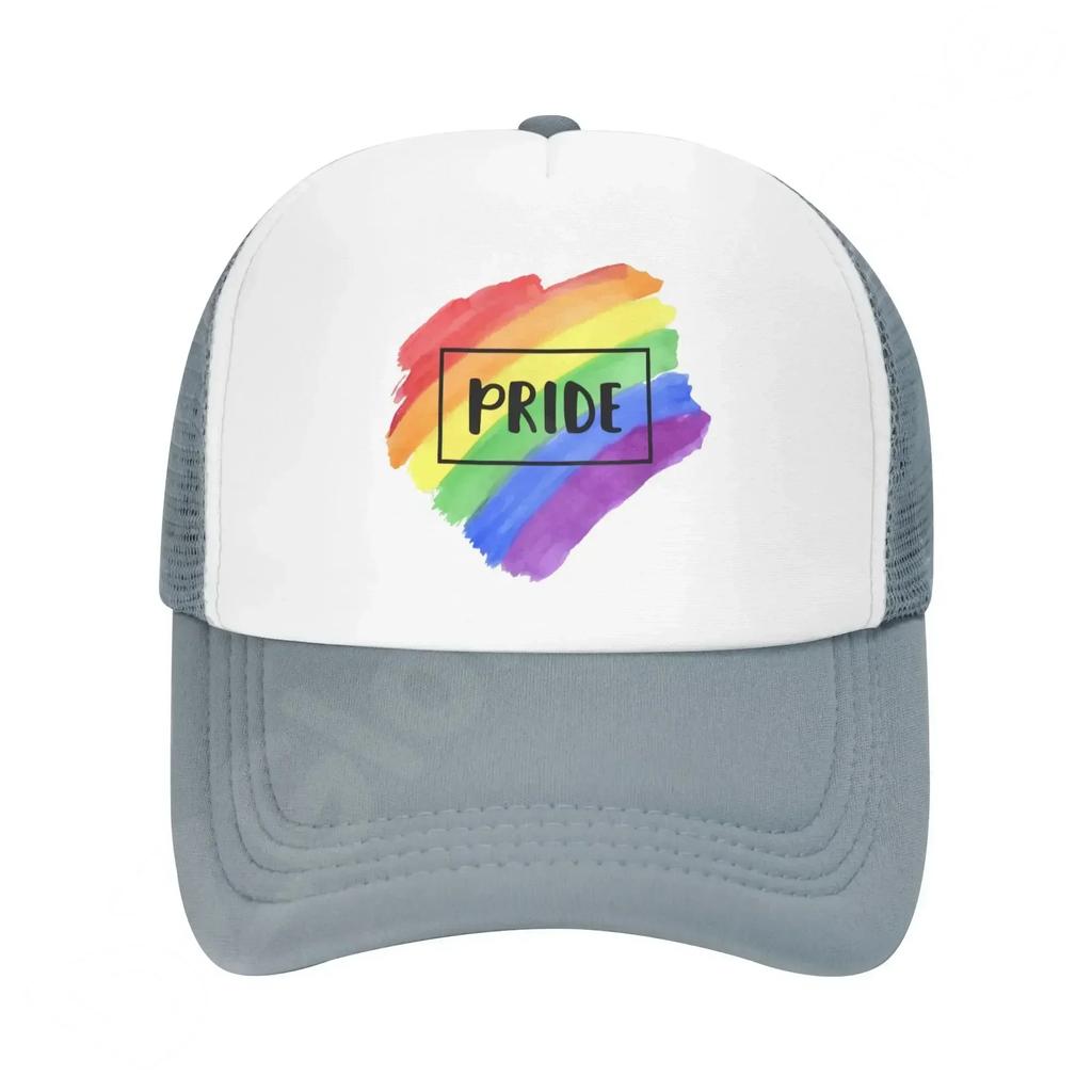 Regenbogen-LGBT-Pride-Baseballkappe für Damen, Vintage-Baumwolle, gewaschen, Distressed, verstellbare Papa-Mütze, lässige Trucker-Mütze für Erwachsene