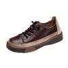 Fashion GKTINOO Genuine Leather Retro Women Sneakers Casual Lace Up Flat Ladies Shoes Fashion Breathable Comfort Women's Flat Shoes