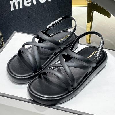 Sandali Donna Estivi Tacco Basso Fondo Morbido Temperamento Scarpe Romane Scarpe da Spiaggia