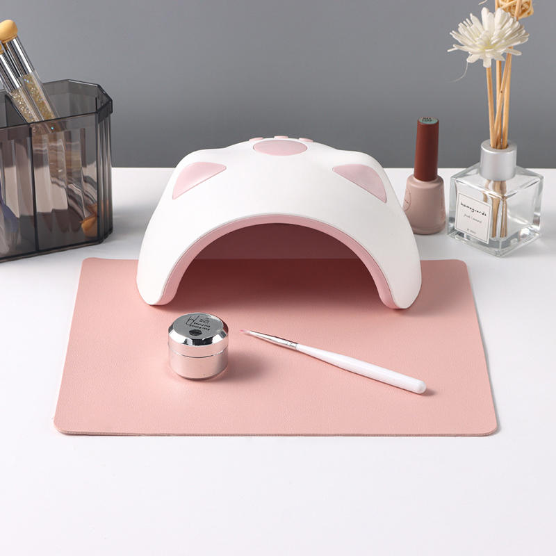 Non-Slip Leather Nail Art Mat Foldable Manicure Practice Pad Desktop Table Mat for Acrylic Gel Nail Polish Tools Accessories