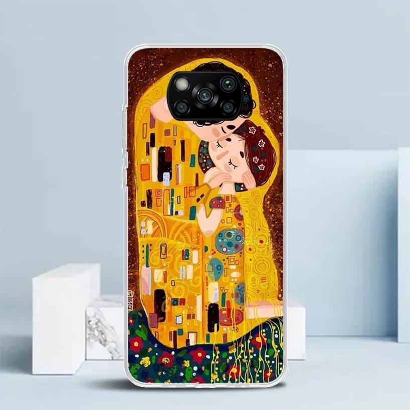Kiss by Gustav Klimt Desig Phone Case For Xiaomi Poco F7 Ultra X5 X6 X7 Pro M7 Redmi 15C 15 13C 13 12C 12 10C 10 10A 9 9C 9A 9T