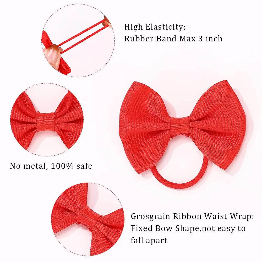 20/40Pcs/lot Baby Bows Ribbon Hairbands for Girls Ties Elastic Hairbands Infants Pigtail Holders Hair Accessories