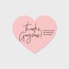 30pcs/pack Heart Pink Thank You Card For Supporting Business Package Decoration "Gorgeous Thanks" Business Card 6cm*7cm