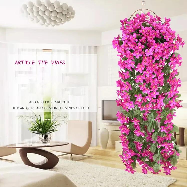 Violet Artificial Flowers Party Decor Valentine's Day Wedding Wall Hanging Flower Fake Plants Garden Decor Fake Flowers Outdoor