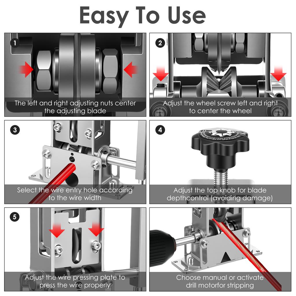 Manual Wire Stripping Machine Hand Crank Wire Stripper Portable Drill Driven Cable Stripper Machine for Scrap Copper Recycling